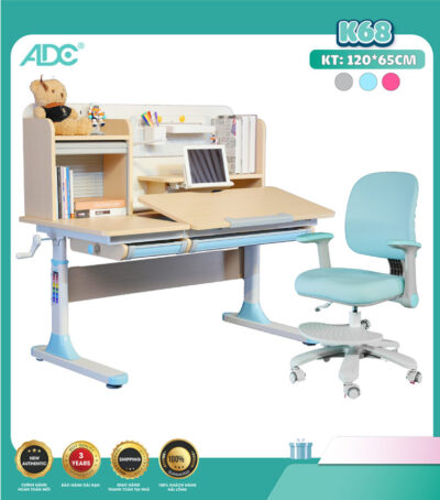 BÀN HỌC THÔNG MINH ADC KIDS K68 — GIÚP TRẺ NGỒI ĐÚNG TƯ THẾ, THẮP SÁNG NIỀM ĐAM MÊ HỌC TẬP